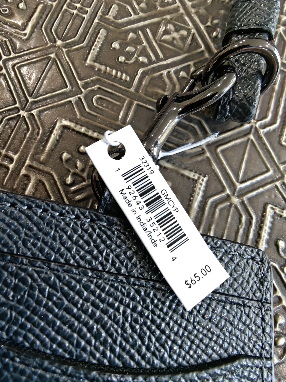 Coach Black Leather Lanyard Card Holder with Clip #32319 NWT - Picture 7 of 8
